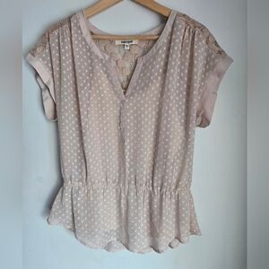 Daniel Rainn Blush Polka Dot Blouse